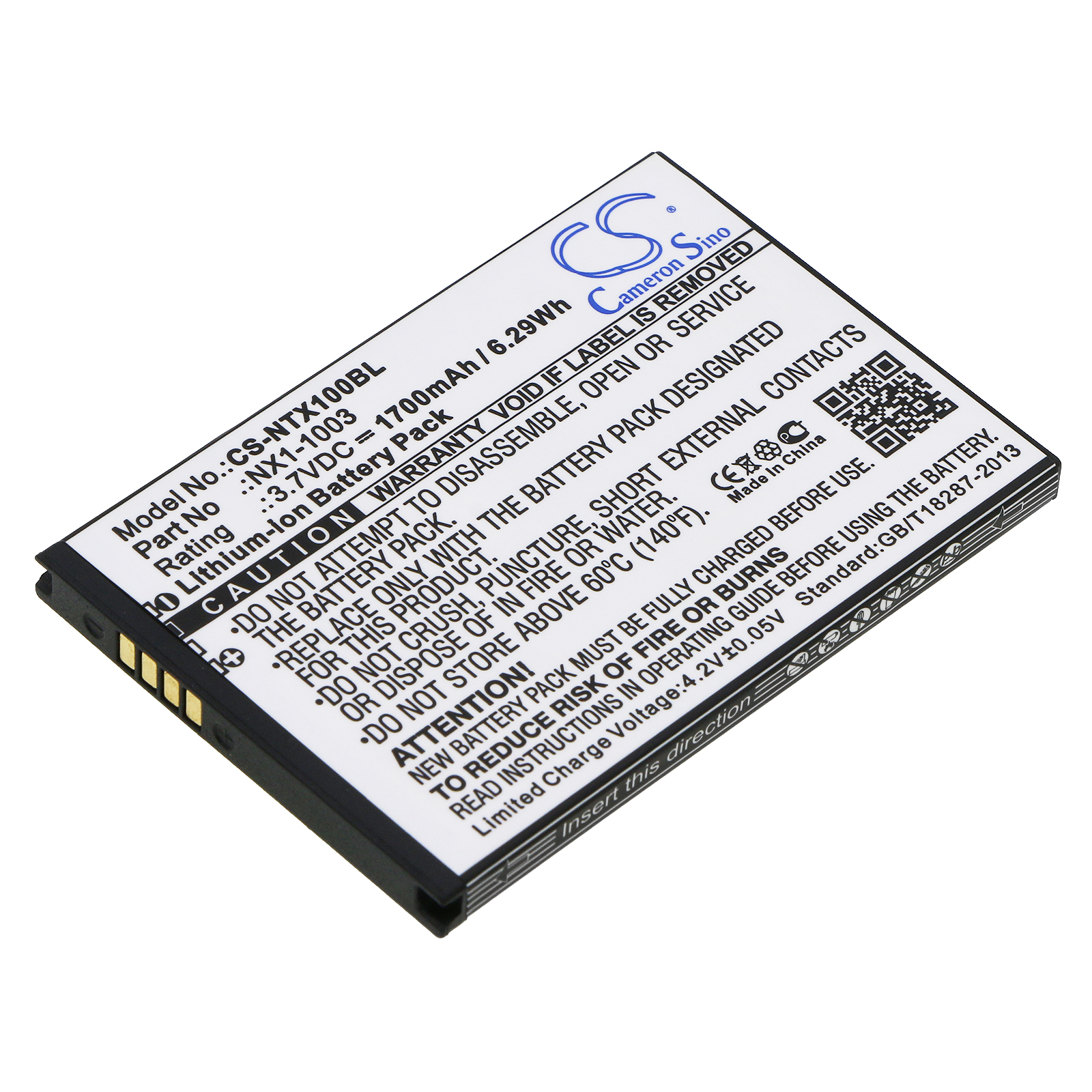NX8-1004 BP14-001200 Replacement PN 162403210 BAT-G2-003 6800mAh Battery Compatible with Handheld Nautiz X8 Scanner 