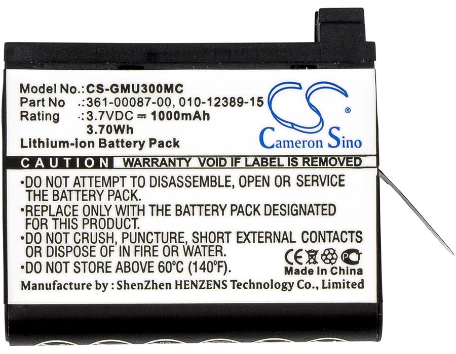 3,6 V 1250 mAh Batteria di ricambio compatibile con Garmin VIRB Ultra 30 Bestome 361-00087-00 